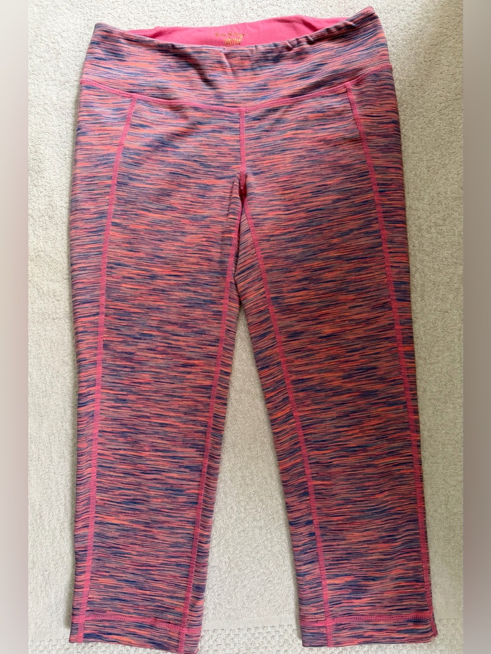 Lilly Pulitzer Weekender Luxletic Cropped Tiki Space-Dye Leggings Preppy Resort